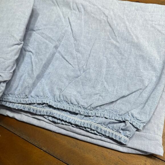 Vintage Denim Cotton light Blue Fitted Twin Sheet - Picture 2 of 5